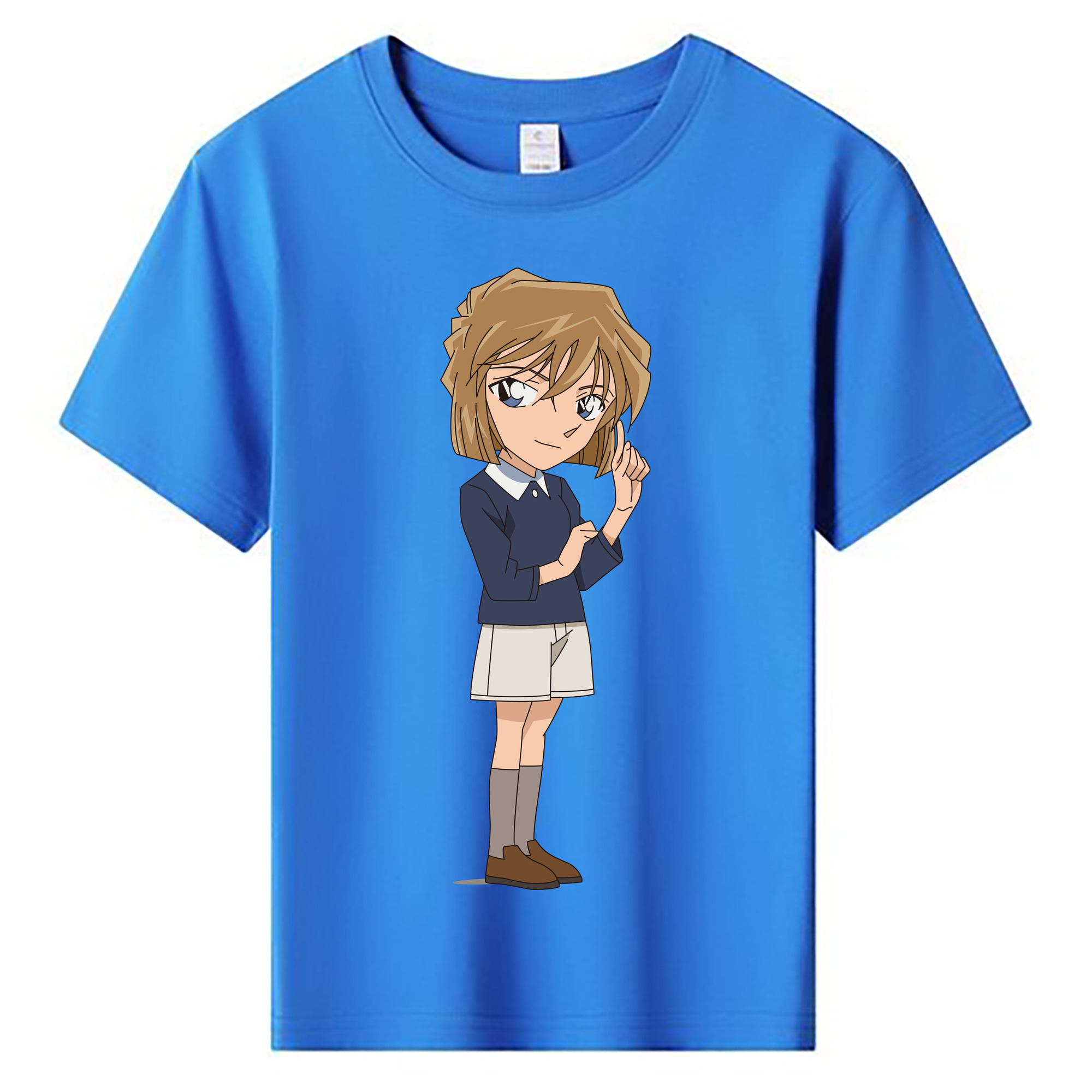 （画像用） 名探偵コナン 灰原 哀 はいばら あい Detective Conan Anita Hailey、Vi Graythorn Haibara Ai 綿100％キッズTシャツ（フロントプリント）